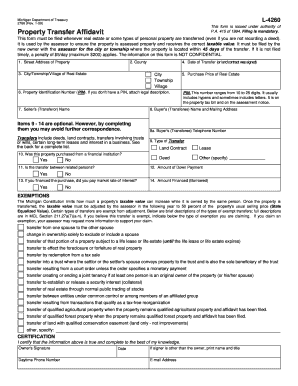 Michigan Property Transfer Affidavit