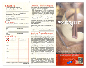 Employment Application with Criminal Conviction Inquiry
