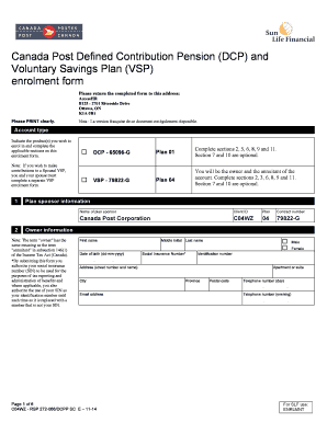 Canada Post Defined Contribution Pension Enrolment Form