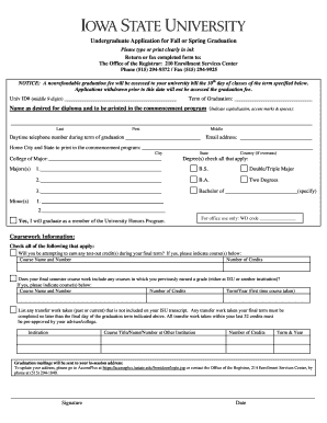 Undergraduate Application for Graduation