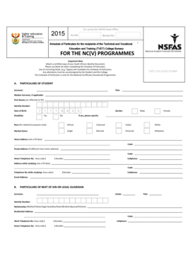 TVET College NC(V) Bursary Application