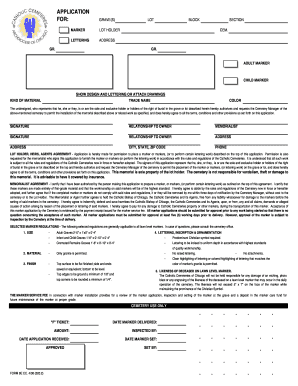 Catholic Cemetery Marker Application