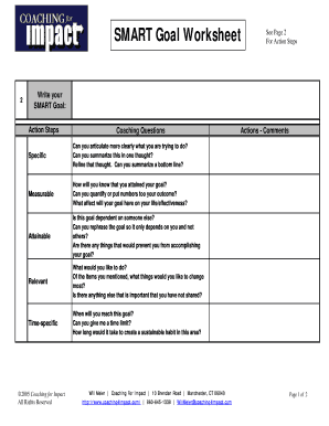 SMART Goal Worksheet