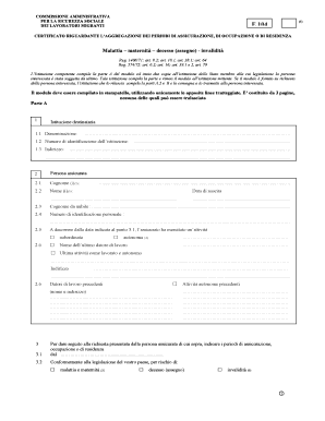 Certificato riguardante l’aggregazione dei periodi di assicurazione, di occupazione o di residenza