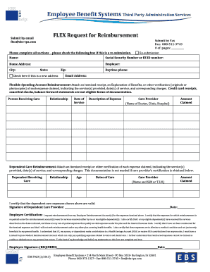 Flexible Spending Account Reimbursement Form