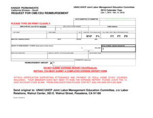 UNAC/UHCP CME/CEU Reimbursement Request