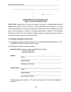 Qualified Illinois Domestic Relations Order Form