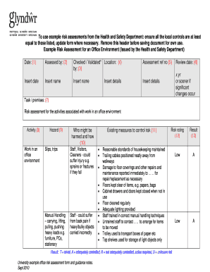 Office Risk Assessment Form