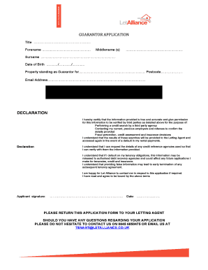 Guarantor Application Form