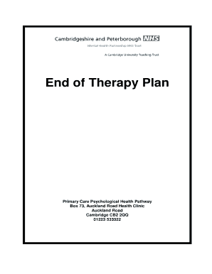 End of Therapy Plan