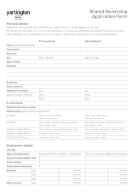 Shared Ownership Application Form