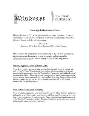 Real Estate Loan Application
