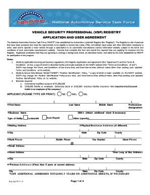 Vehicle Security Professional Registry Application