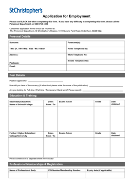 Application for Employment