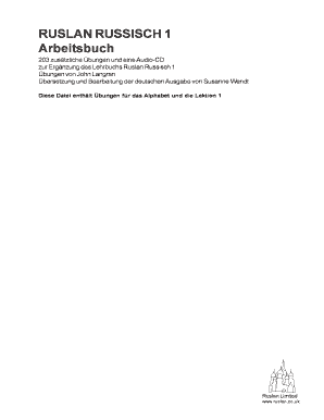 Ruslan Russisch 1 Arbeitsbuch