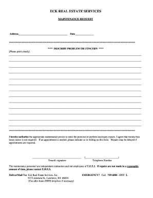 Maintenance Request Form
