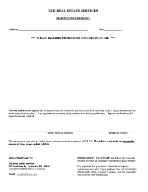 Maintenance Request Form