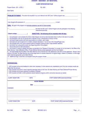 ADI Level 1 Client Intervention Plan