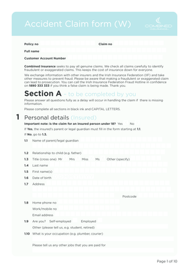 Accident Claim Form