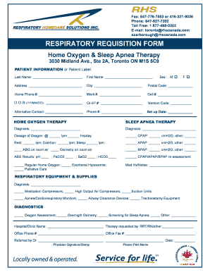 Respiratory Requisition Form