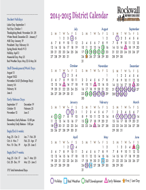 Rockwall Isd Calendar Fill Online Printable Fillable Blank Pdffiller