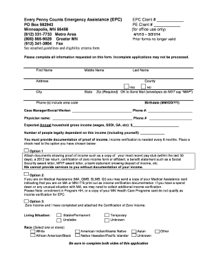 Every Penny Counts Emergency Assistance Application