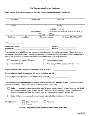 MAP Transportation Program Application