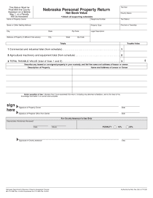 Nebraska Personal Property Return