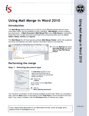 Using Mail Merge in Word 2010 - University of... - docs is ed ac