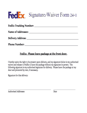 Fedex Signature Release Form - Fill Online, Printable, Fillable ...