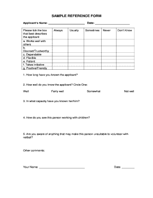 Reference Form