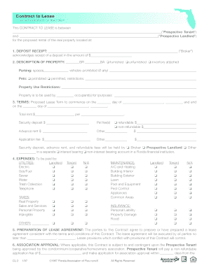 Florida Contract to Lease