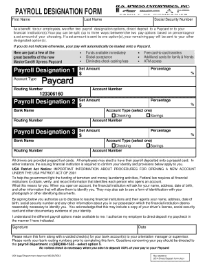 Payroll Designation Form