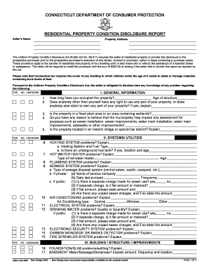 Connecticut Residential Property Condition Disclosure Report