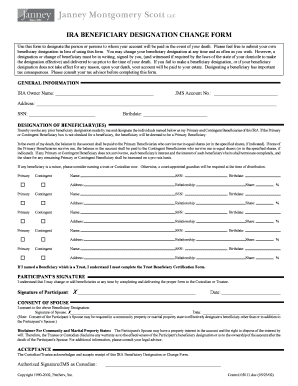 IRA Beneficiary Designation Change Form