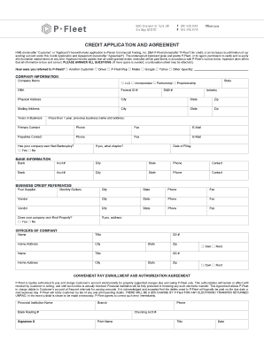Credit Application and Agreement
