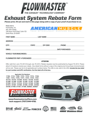 Exhaust System Rebate Form
