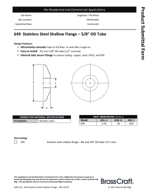 649 Stainless Steel Shallow Flange Submittal Form
