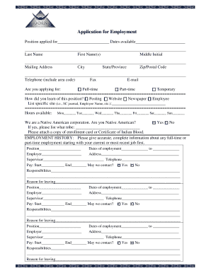 Application for Employment