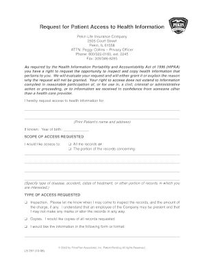 HIPAA Patient Access Request Form