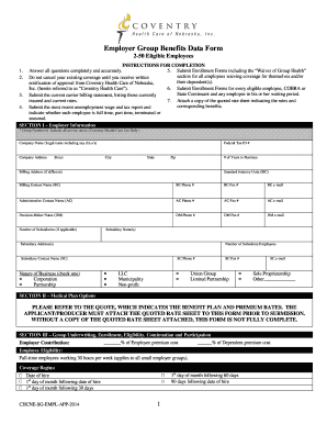 Employer Group Benefits Data Form