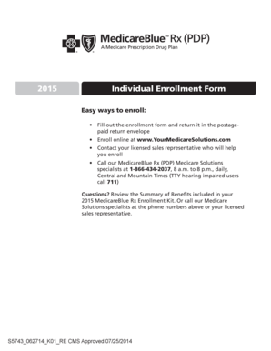 2015 MedicareBlue Rx Enrollment Form
