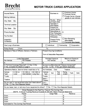 Motor Truck Cargo Application