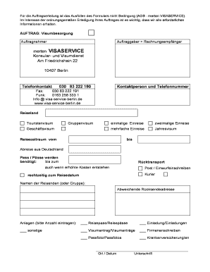 Visumantragsformular