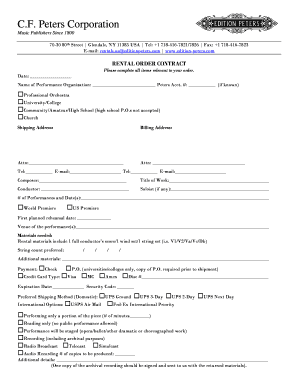 Rental Order Contract