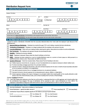 Retirement Plan Distribution Request Form