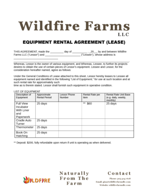 Equipment Rental Agreement