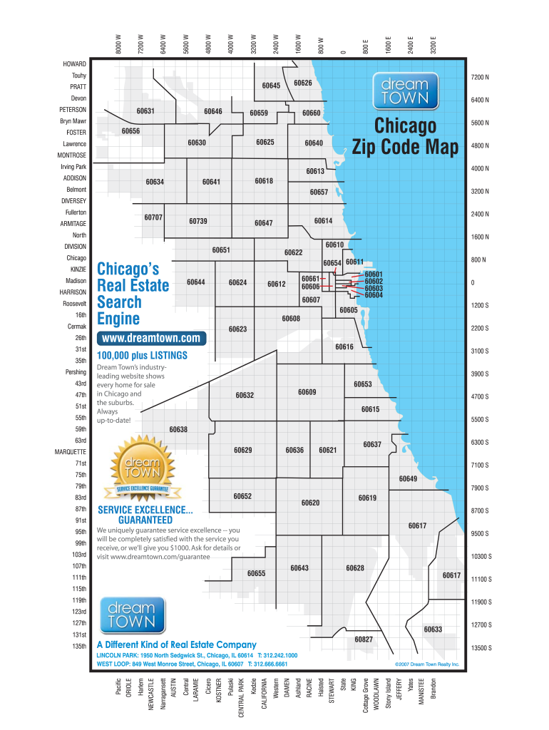 Chicago Zip Code Map - Fill Online, Printable, Fillable, Blank | pdfFiller