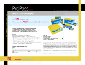 Kodak Professional E-Family Film Rebate