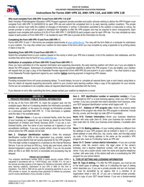 Florida VPK Program Application Forms